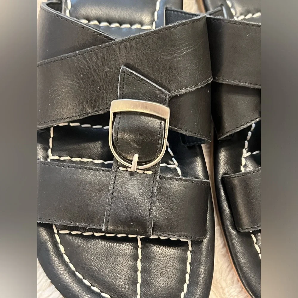 FREE PEOPLE SLOAN BUCKLE SANDALS - BLACK - Picture 5 of 8